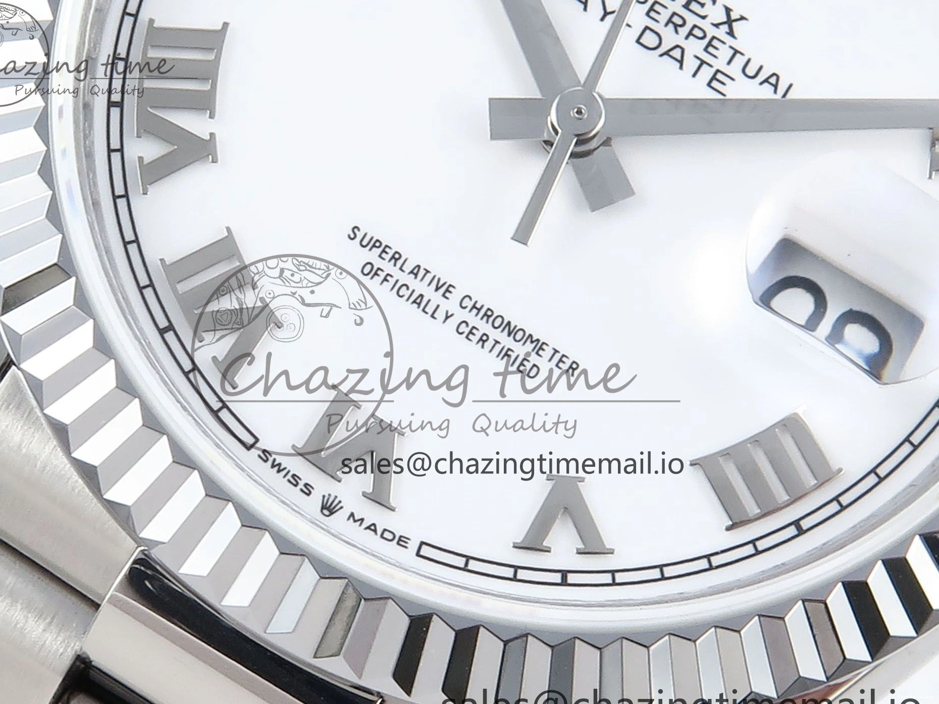 0517 Unique Day Date 36 SS 128236 KF 1:1 Best Edition White Roman Dial on President Bracelet A2836 (Gain Weight) 498